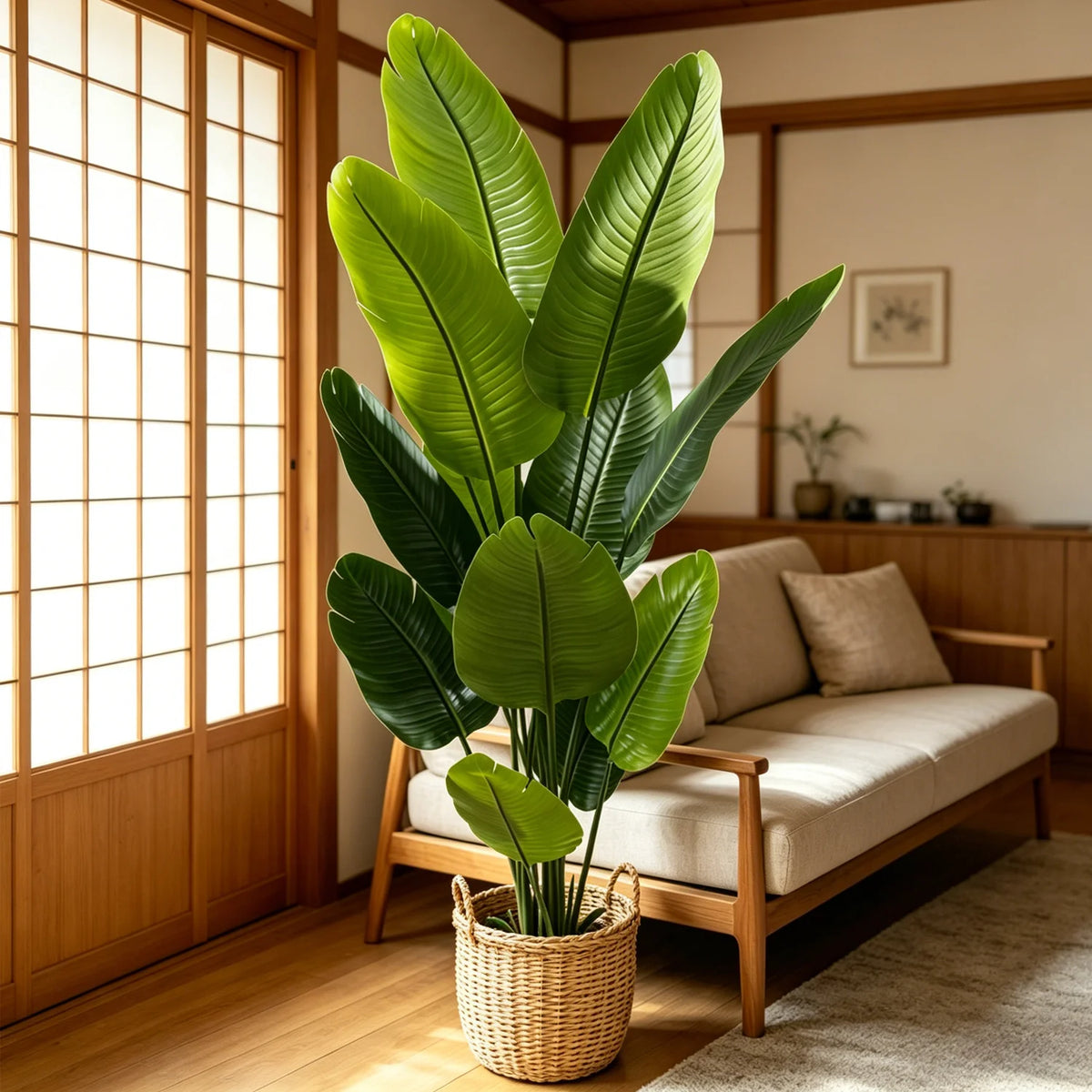 Artificial Bird of Paradise — 160 or 180 cm, Silk Leaves with Nursery Pot