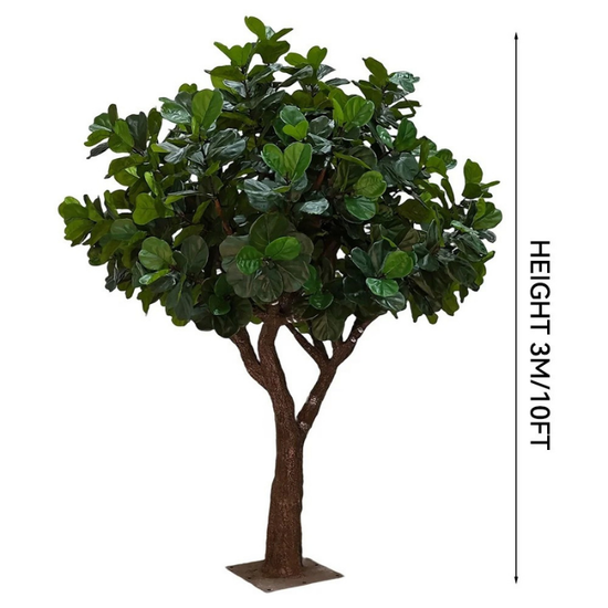 The lifelike fig tree used as a floor plant in a quiet office corner