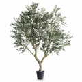 Faux olive bonsai for indoor display, silver-green leaves on a sculpted trunk