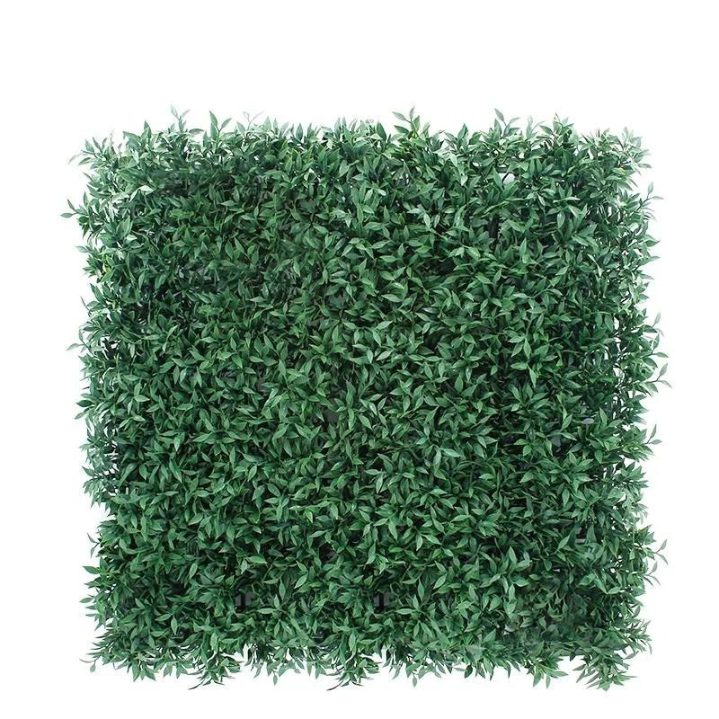 Artificial grass backdrop tile, 50x50cm, with layered green blades for wall coverage