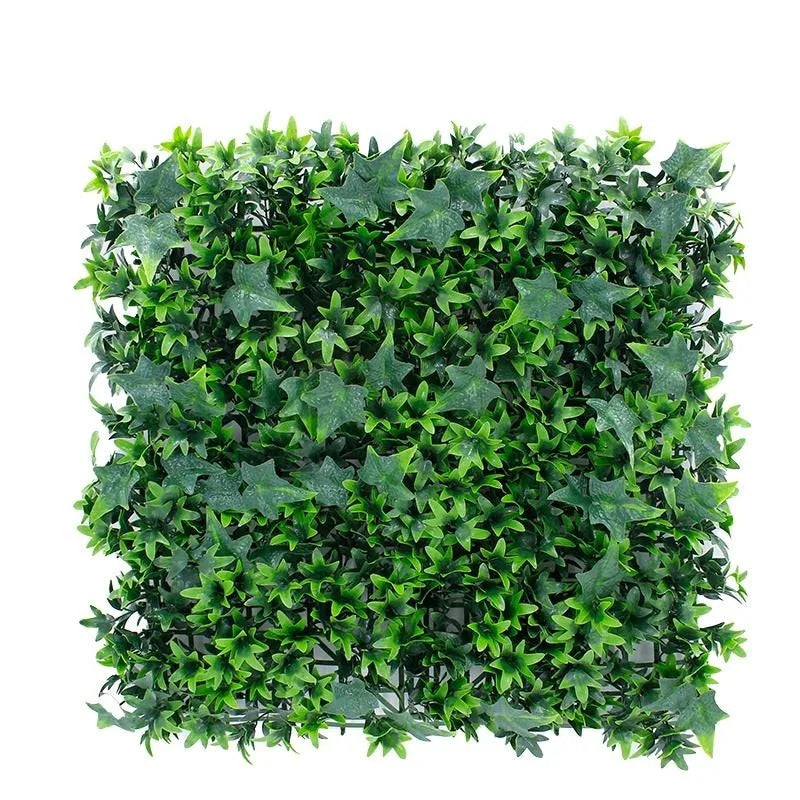 Artificial grass wall panel in green PE plastic, 50x50cm and UV treated for outdoors