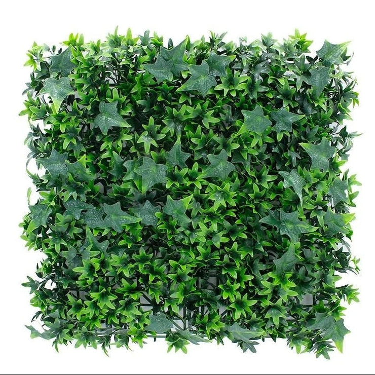 Artificial grass wall panel in 50x50cm, dense green plastic foliage for interior walls