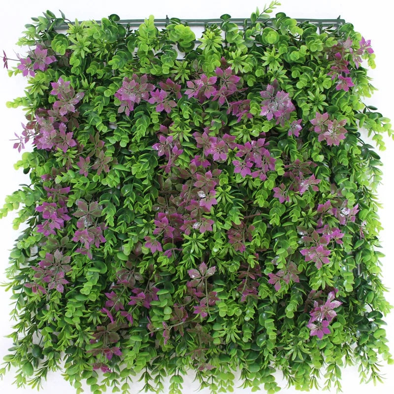 Artificial grass wall panel in green, 50x50cm, sized for commercial wall coverage