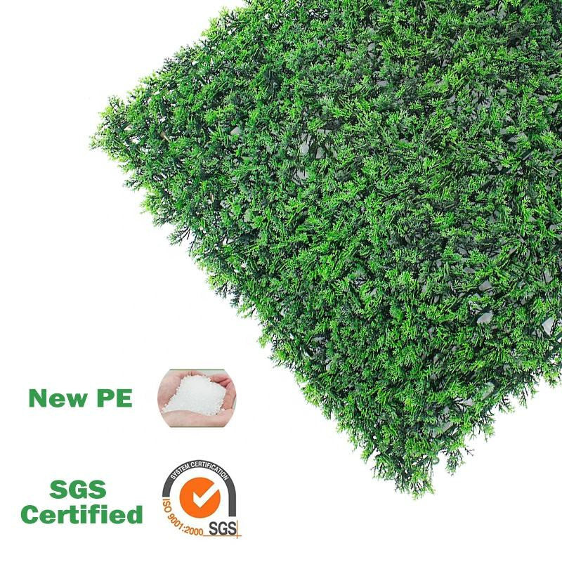 Grass tiles laid across a wall, showing how the foliage pattern repeats seamlessly