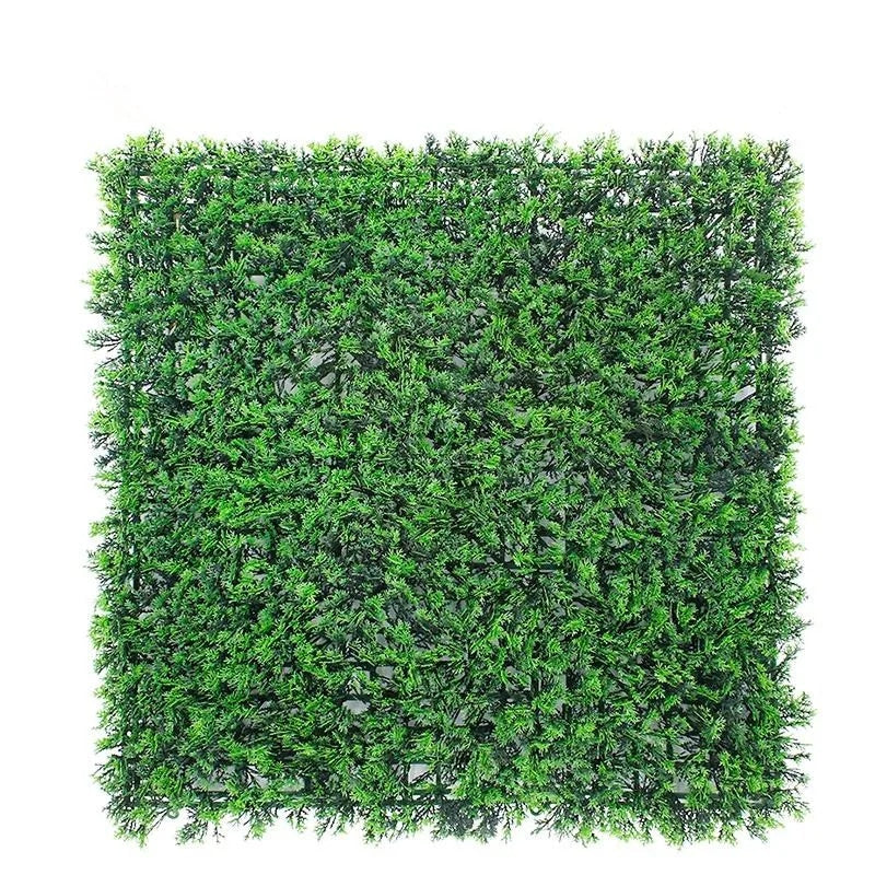 Artificial grass wall tile, 50x50cm of milan-style grass foliage in a bright green