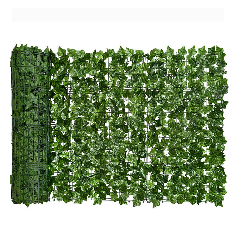 Ivy leaf panels joined edge to edge into a greenery backdrop wall for a retail display