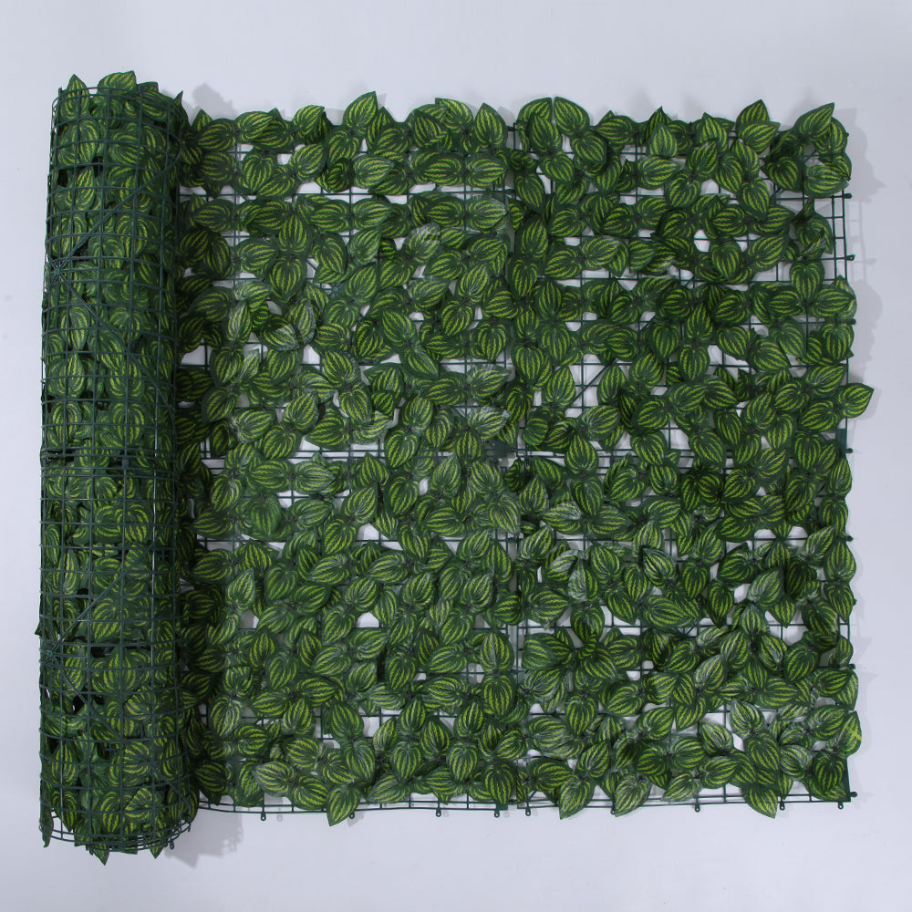 Close-up of the silk-effect ivy leaves showing veining and varied green shades