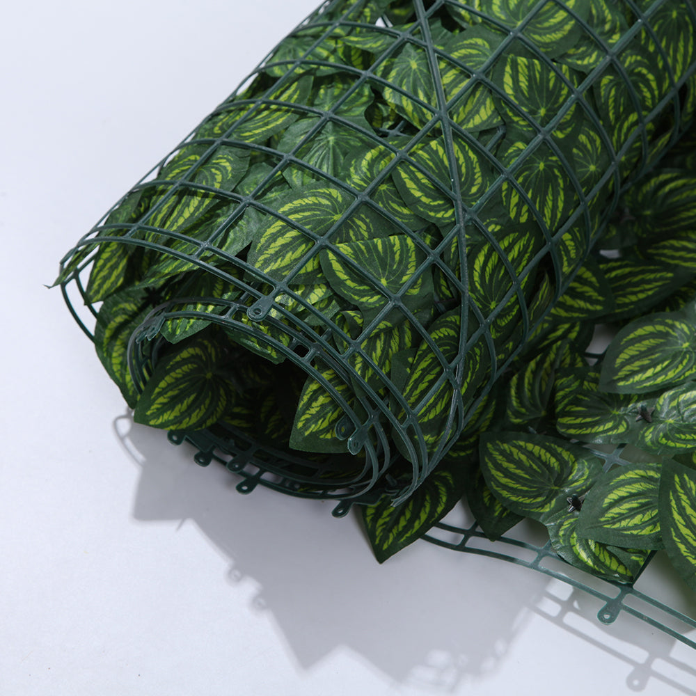 Reverse of the ivy hanging panel showing the plastic mesh base and fixing loops