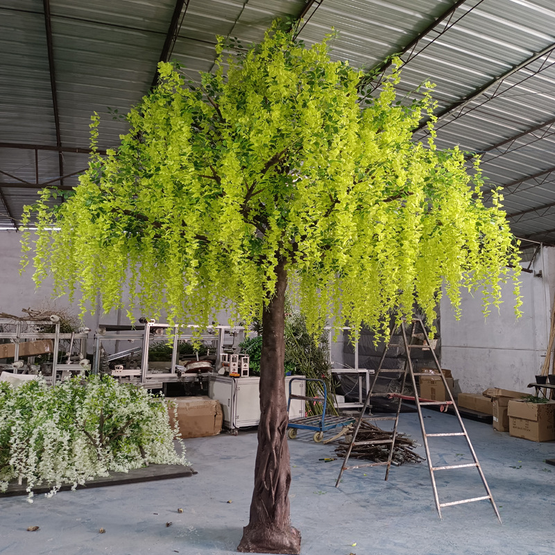 The wisteria tree used as a backdrop behind a wedding ceremony setting