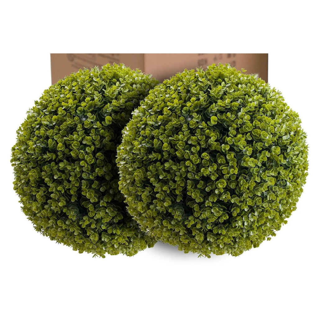 Artificial Cedar Topiary Balls - 17 to 23 in, Set of 2