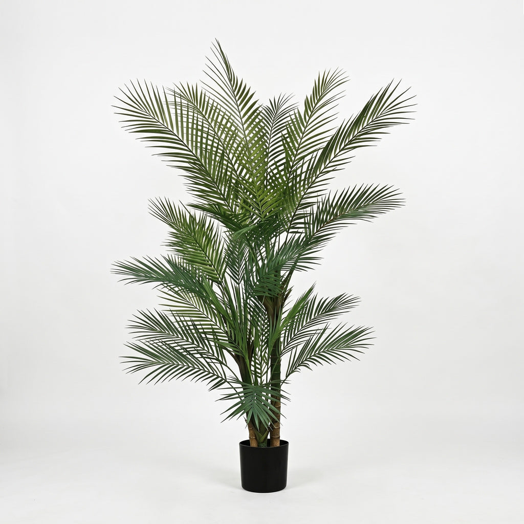 Artificial Palm Tree - 5 to 6 ft, UV-Resistant Fronds, Black Pot