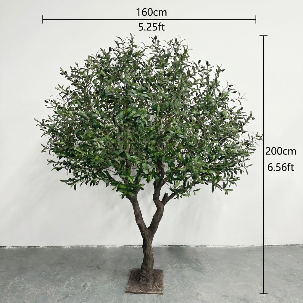 Pot and base of the faux olive tree, ready to drop into a decorative planter