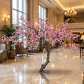 Faux cherry blossom tree in a hotel lobby
