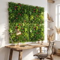 Artificial grass wall panels in a home office, shown at 3.3 x 3.3 ft