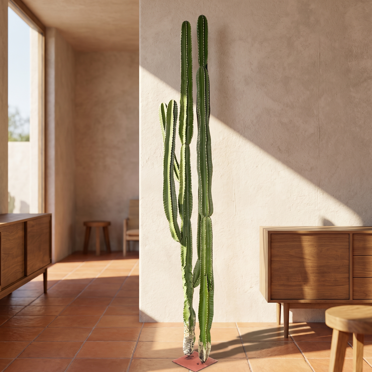 Artificial cactus in a desert-modern interior