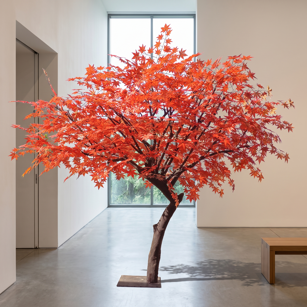 Japanese maple artificial tree in a contemporary gallery space