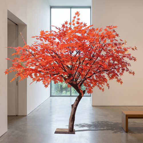 Japanese maple artificial tree in a contemporary gallery space