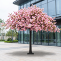 Artificial cherry blossom sakura tree on a landscaped plaza