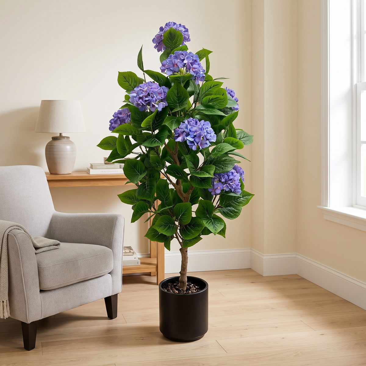 Purple Hydrangea Artificial Potted Plant