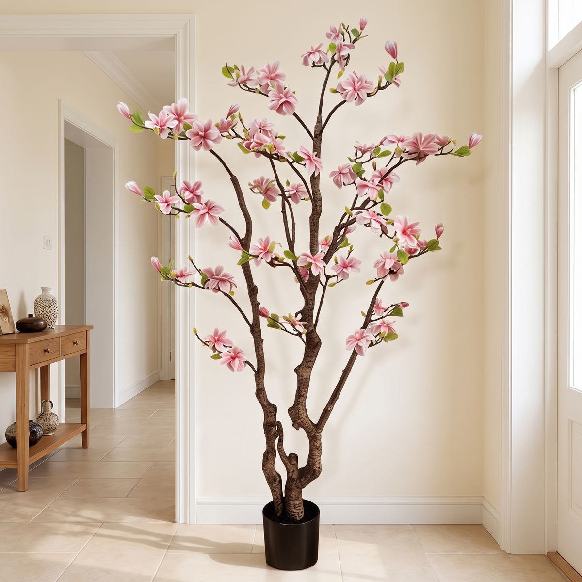 Artificial Magnolia Flower Tree Potted