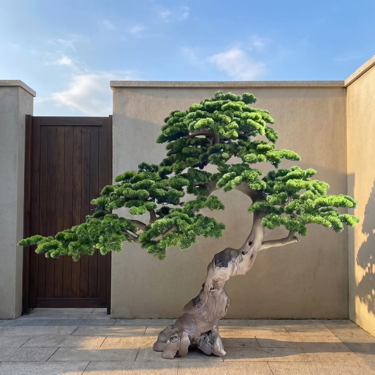 Faux Welcome Pine Tree Solid Wood Trunk