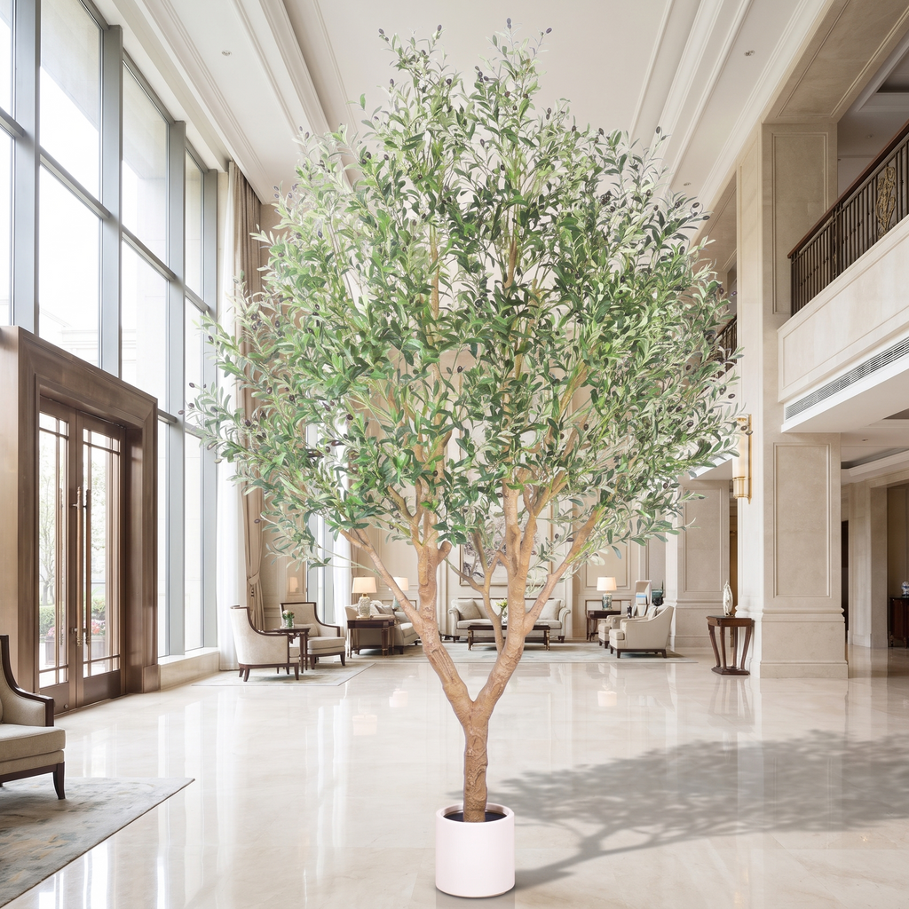 Large Artificial Olive Tree Floor Planter
