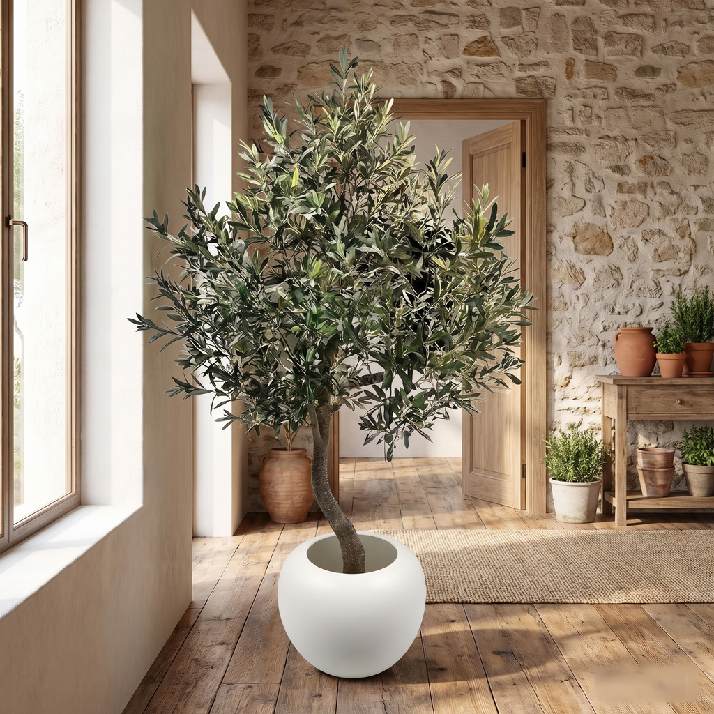 Artificial Olive Tree Mediterranean Planter