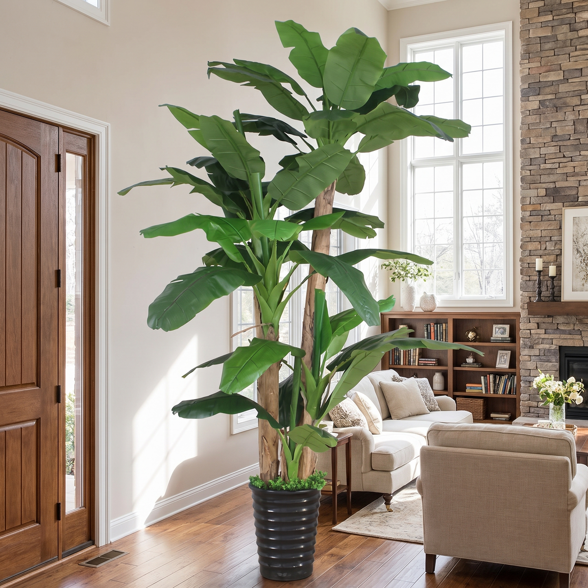 Signature 12ft Artificial Big Banana Plant Faux Bonsai Tree