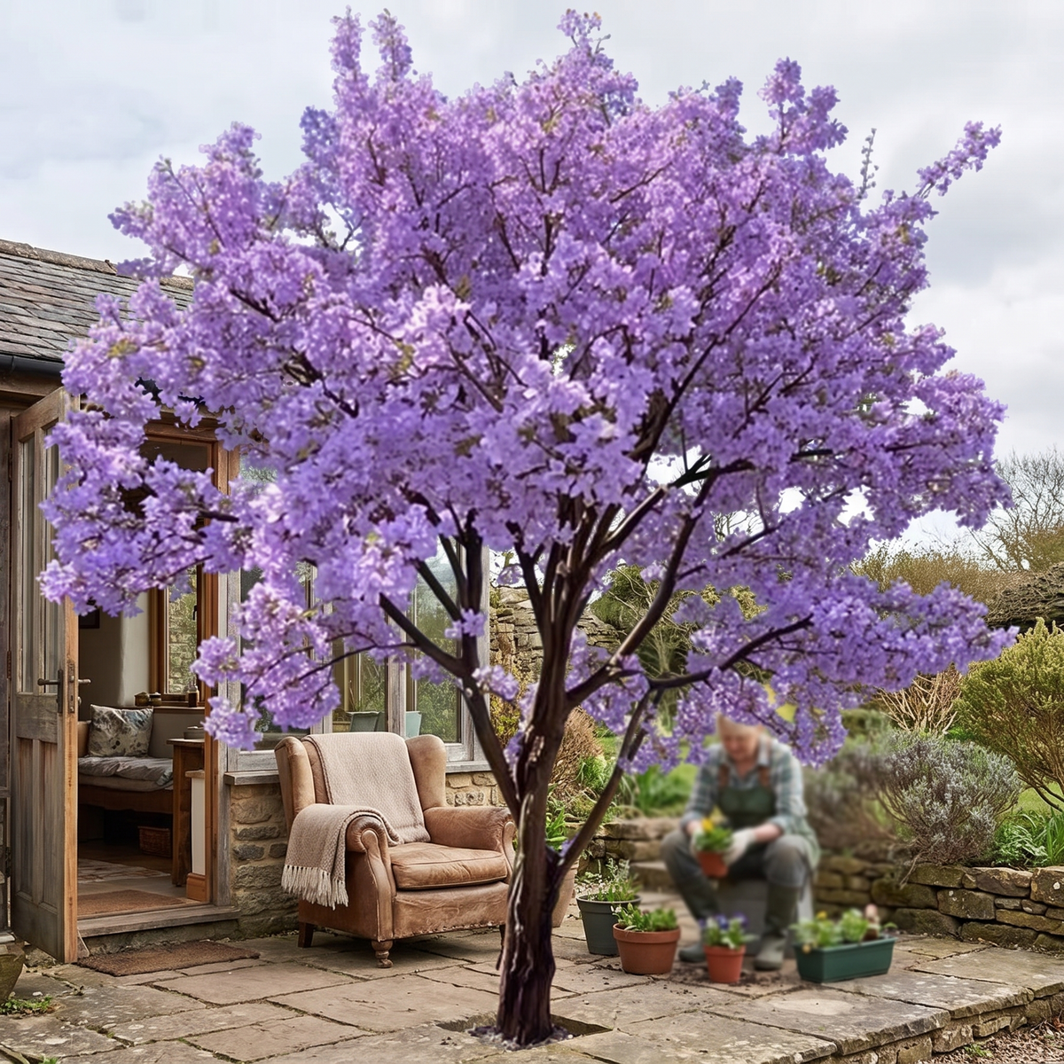 Purple Artificial Blossom Tree for Events and Interiors