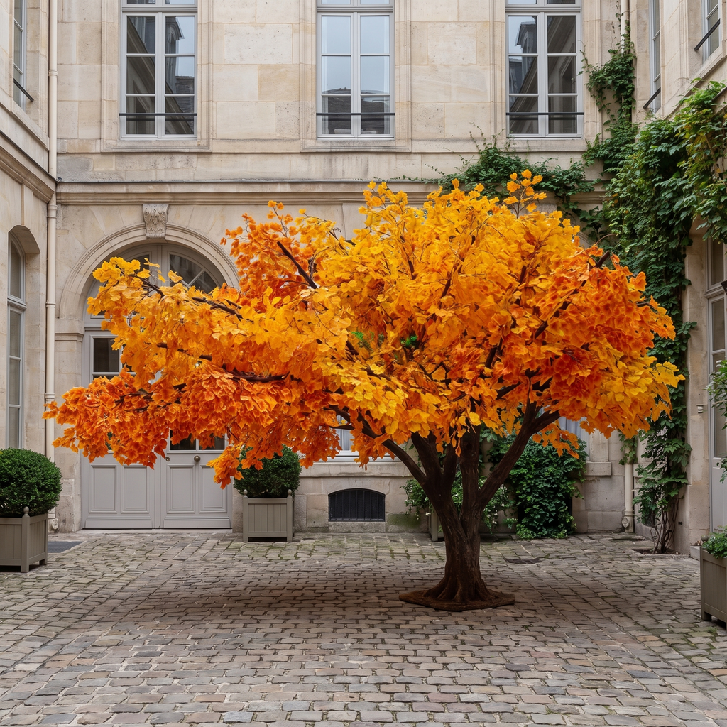 Artificial Ginkgo Tree Fiberglass Trunk Hospitality Use