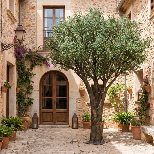 Artificial Olive Tree 14 FT Fiberglass Trunk Statement Decor