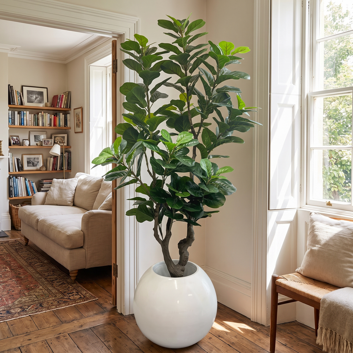 Artificial Fiddle Leaf Fig Realistic Trunk Indoor Display