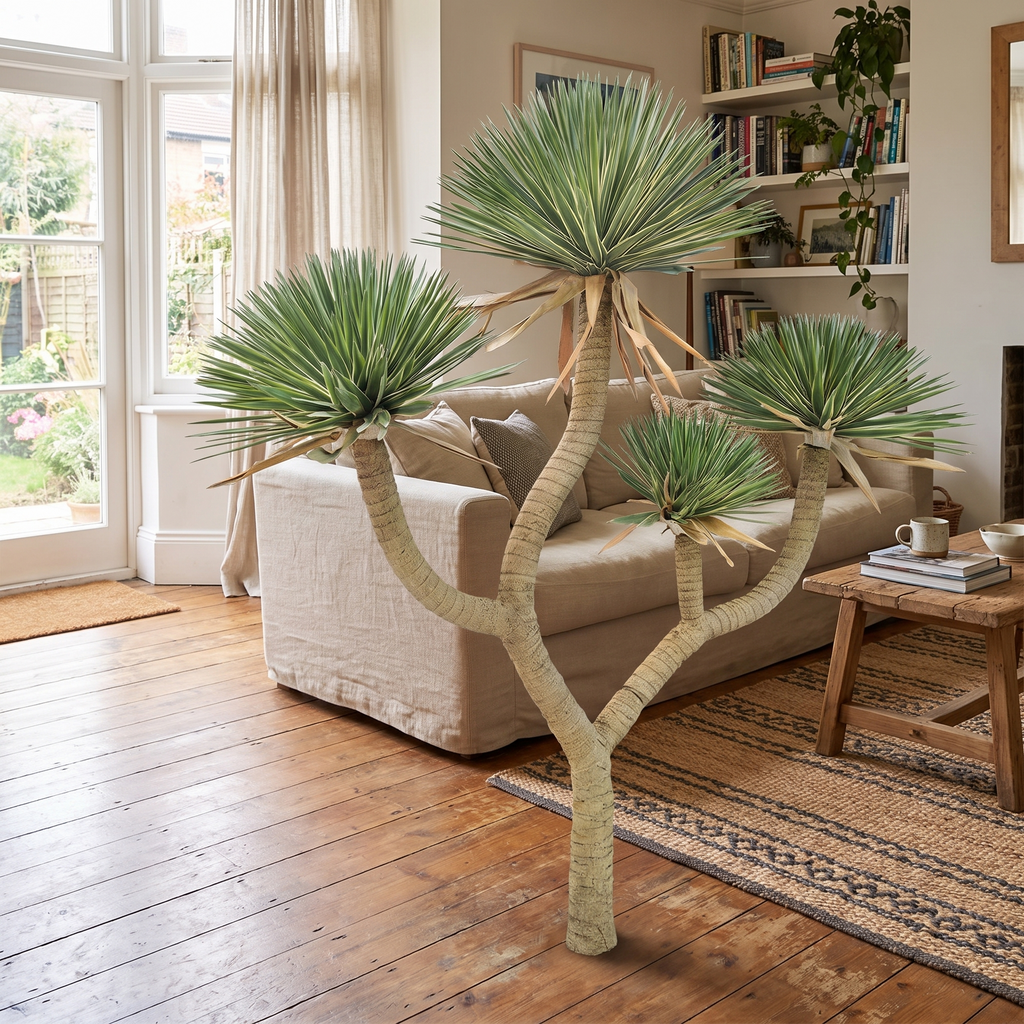 Artificial sisal plant 50 cm tall shown as indoor tabletop greenery