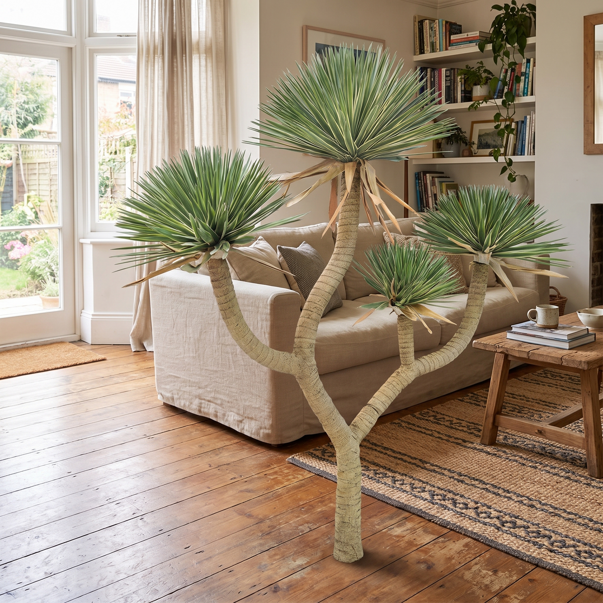 Artificial sisal plant 50 cm tall shown as indoor tabletop greenery