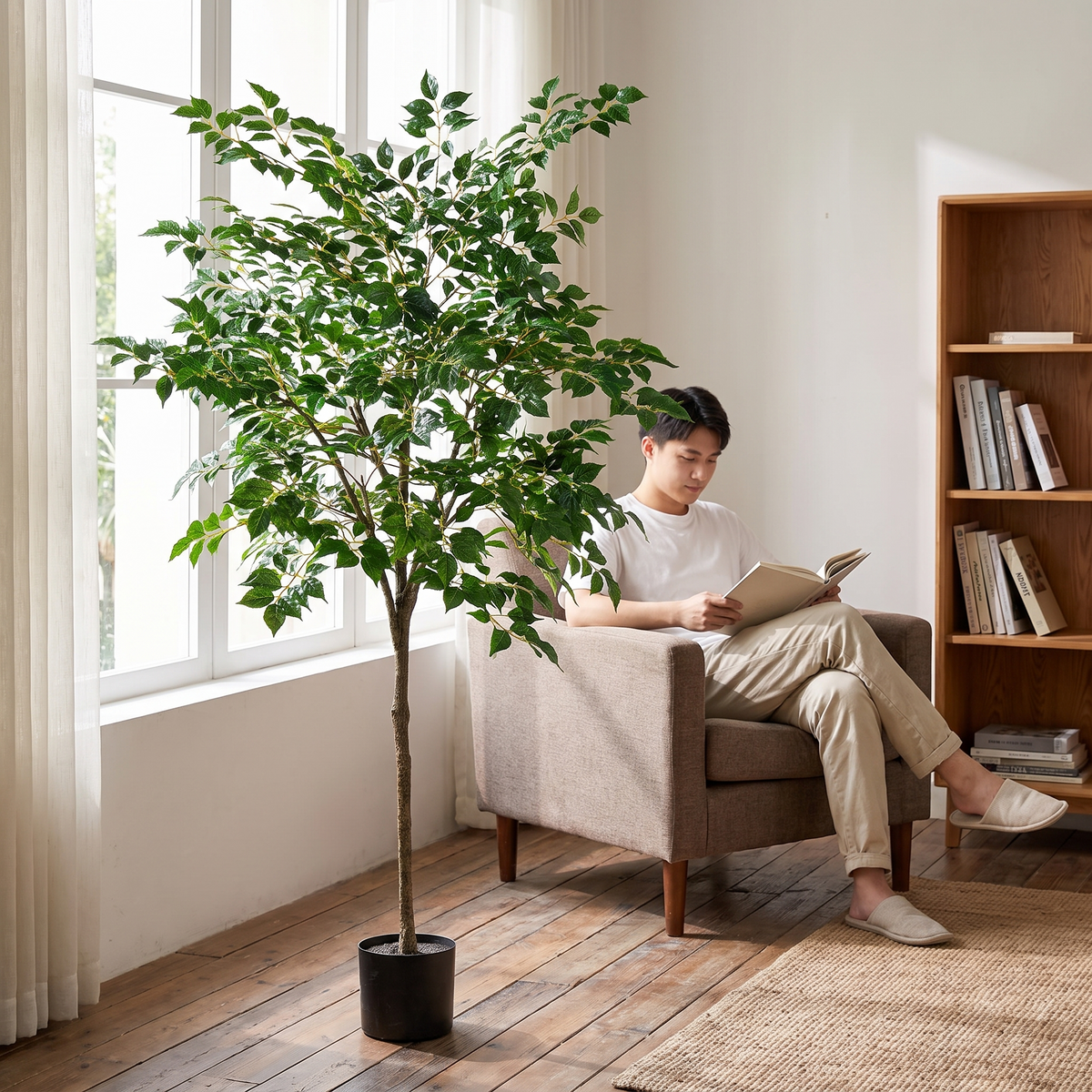 Artificial Banyan Tree 6ft Lifelike Indoor Outdoor Centerpiece