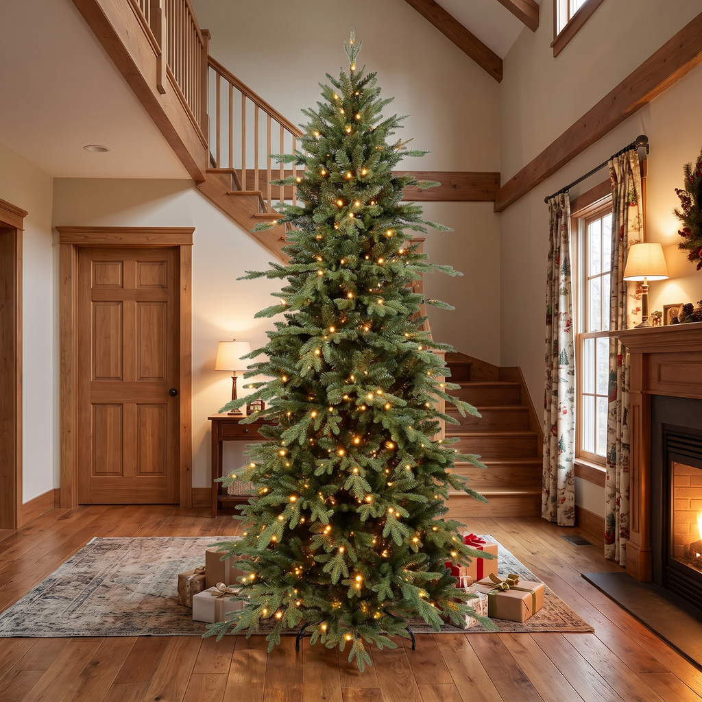 Artificial Christmas Tree 7.5ft Prelit Warm Glow Indoor Use