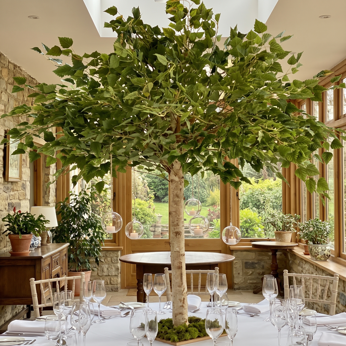 Artificial Wedding Table Birch Tree 4 FT Indoor Centerpiece