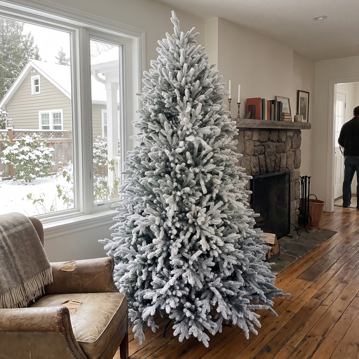 Artificial White Christmas Tree High-Density Velvet Luxury Display