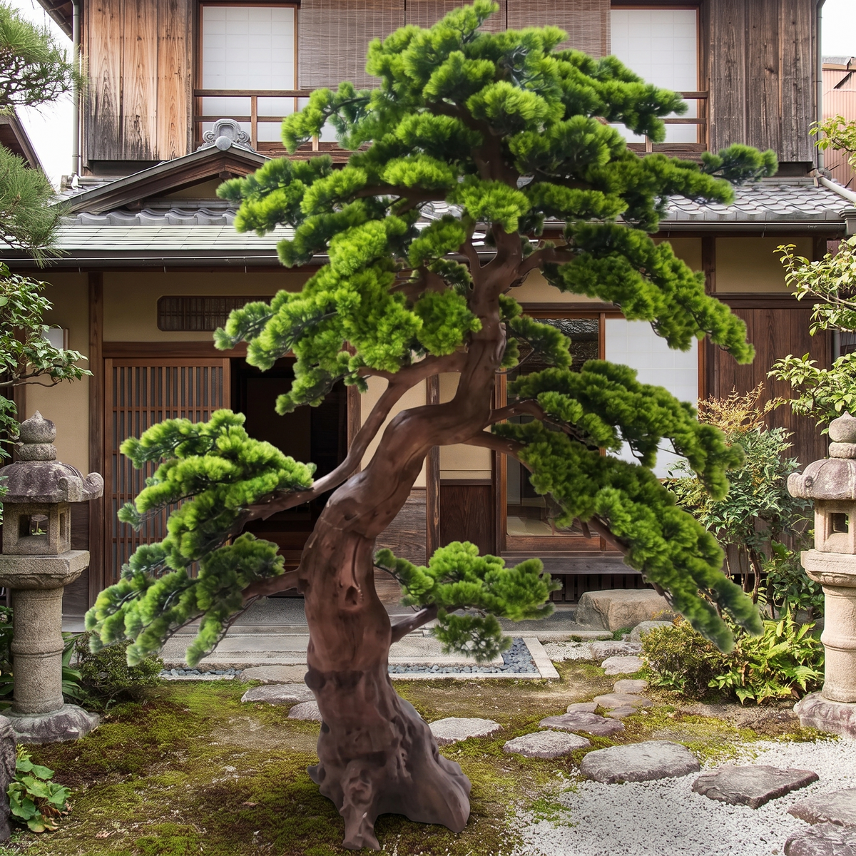 Artificial Cedar Pine Tree 2m Natural Wood Trunk Indoor Outdoor