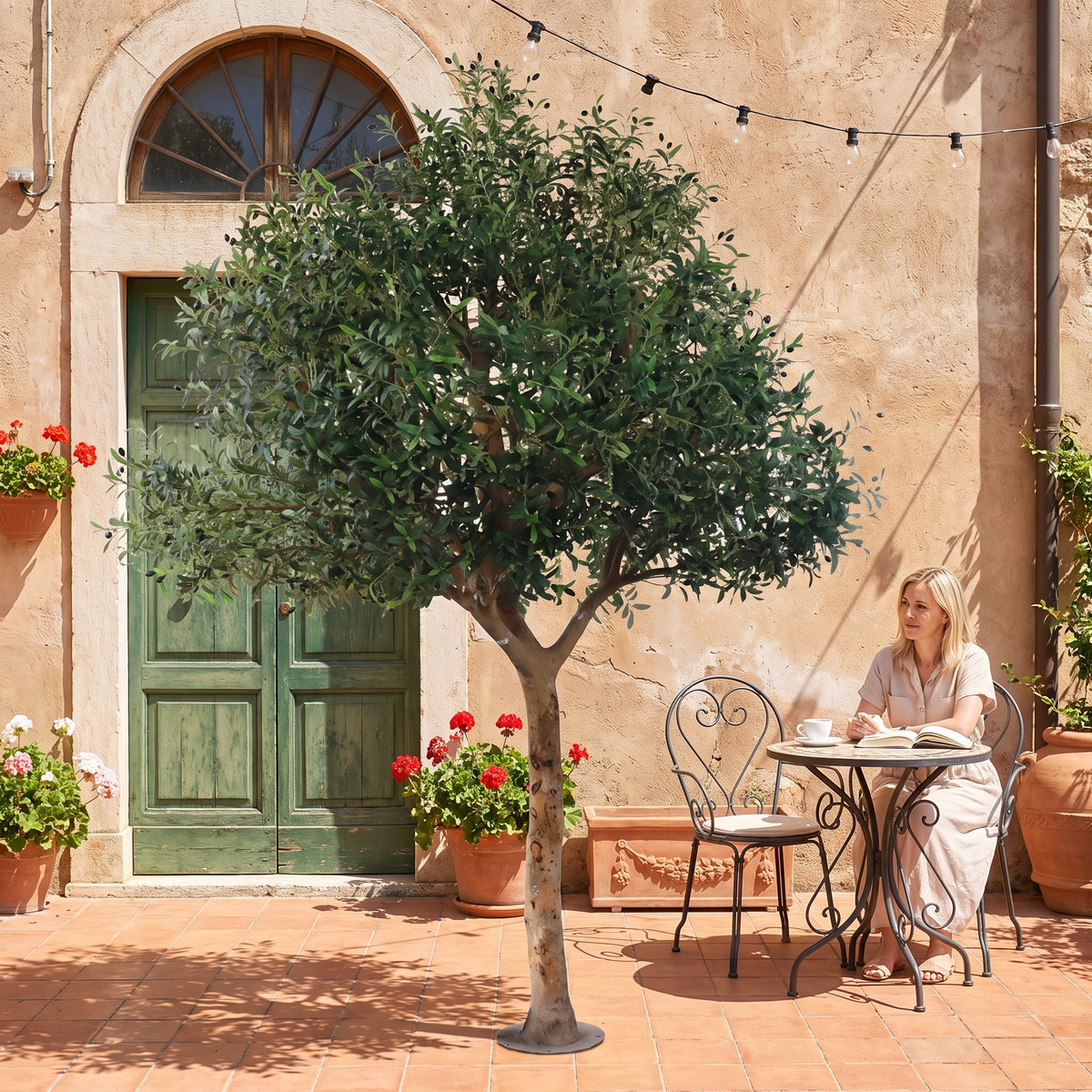 Artificial Olive Tree 3m Natural Wood Trunk Hotel Use