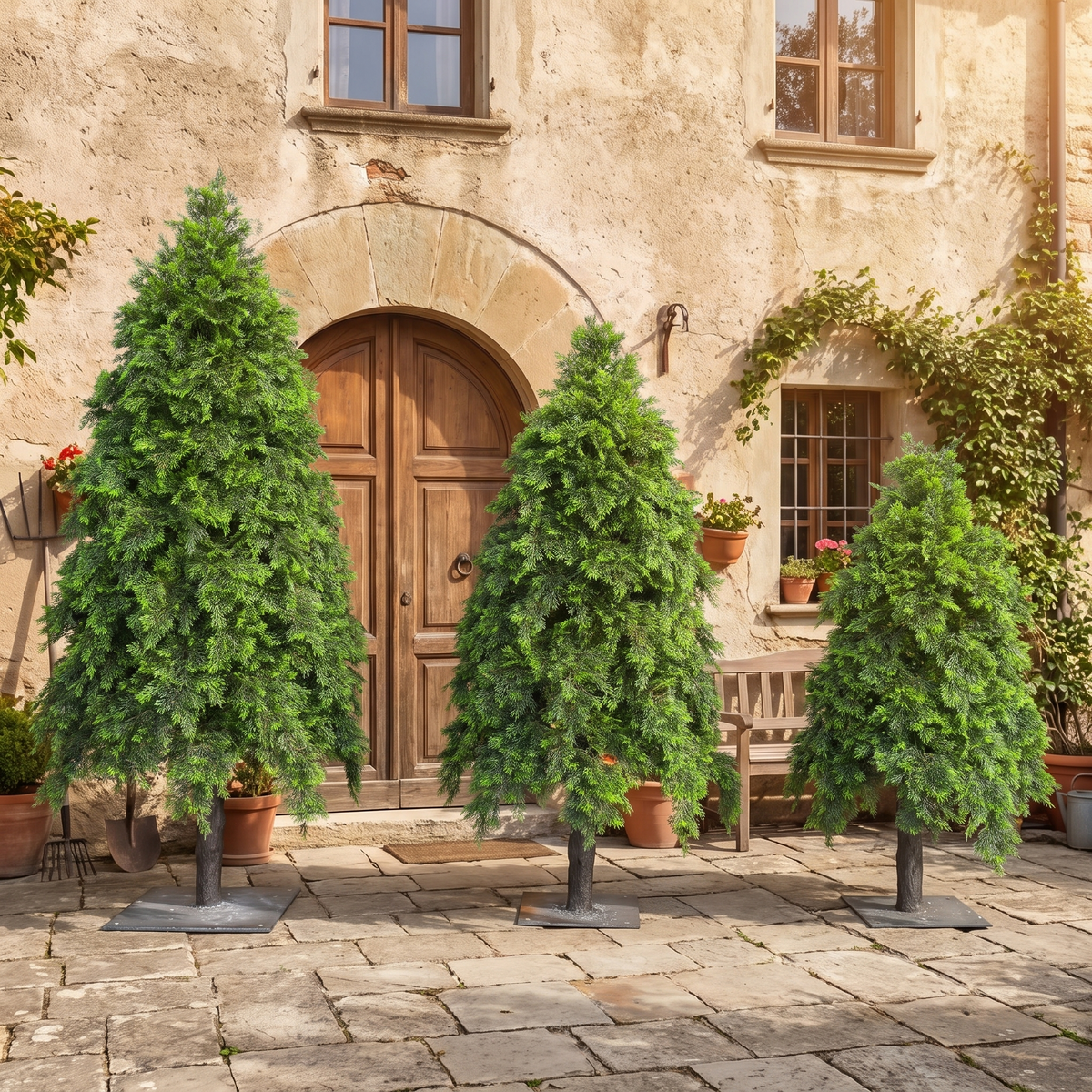 Artificial Cedar Christmas Tree 2.1m Indoor Outdoor Use