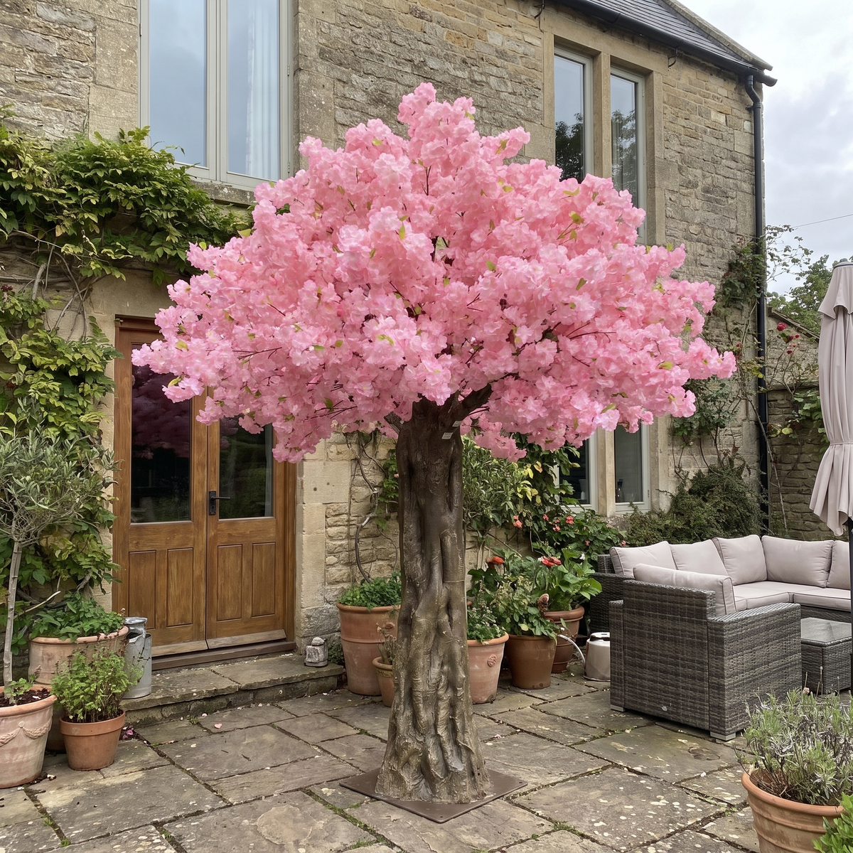 Artificial Cherry Blossom Tree 3m Realistic Look Outdoor Use