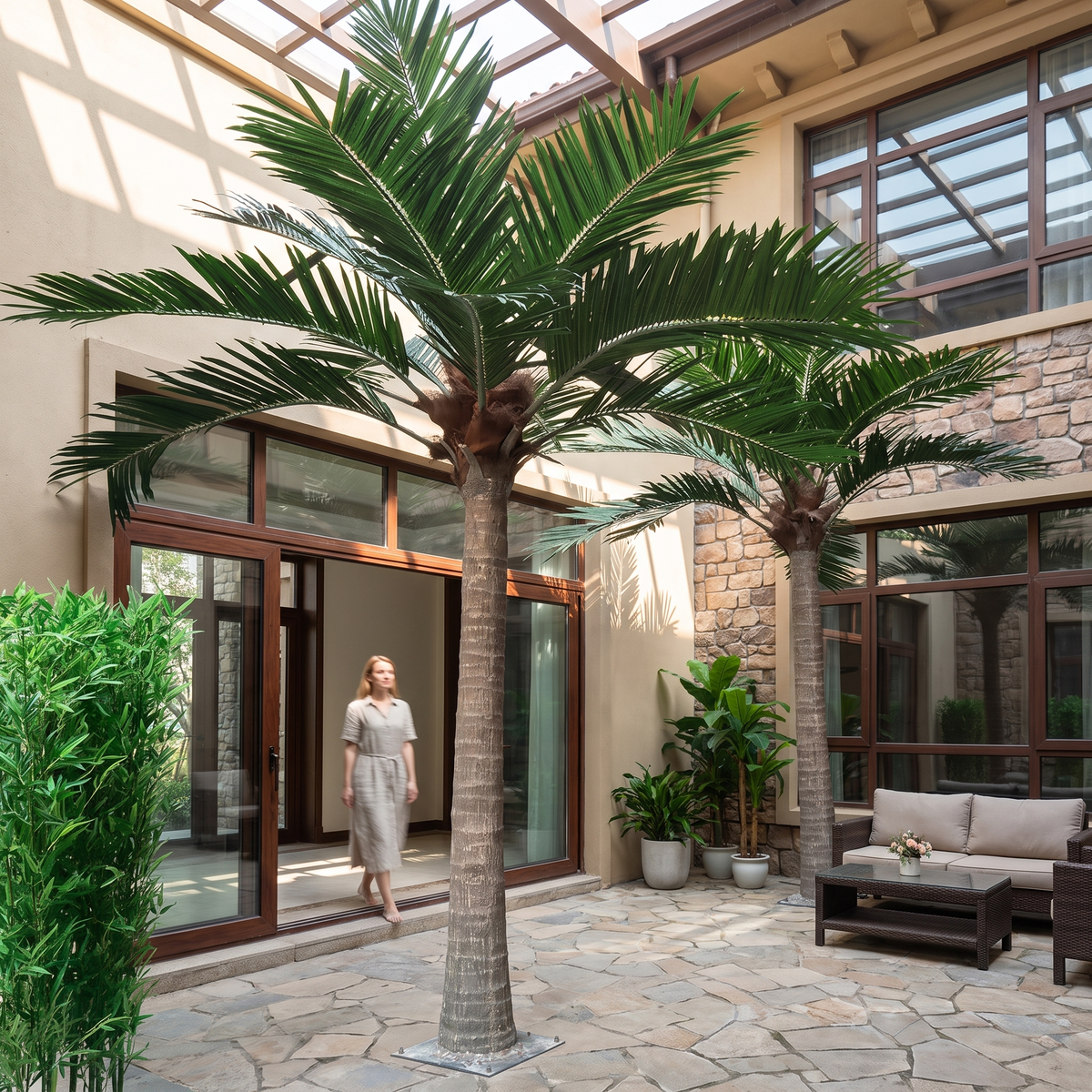 Artificial Coconut Palm Tree Large Fiberglass Outdoor Use