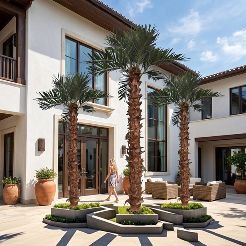 Artificial Palm Tree UV Resistant for Theme Park Hotel Lobby Decor