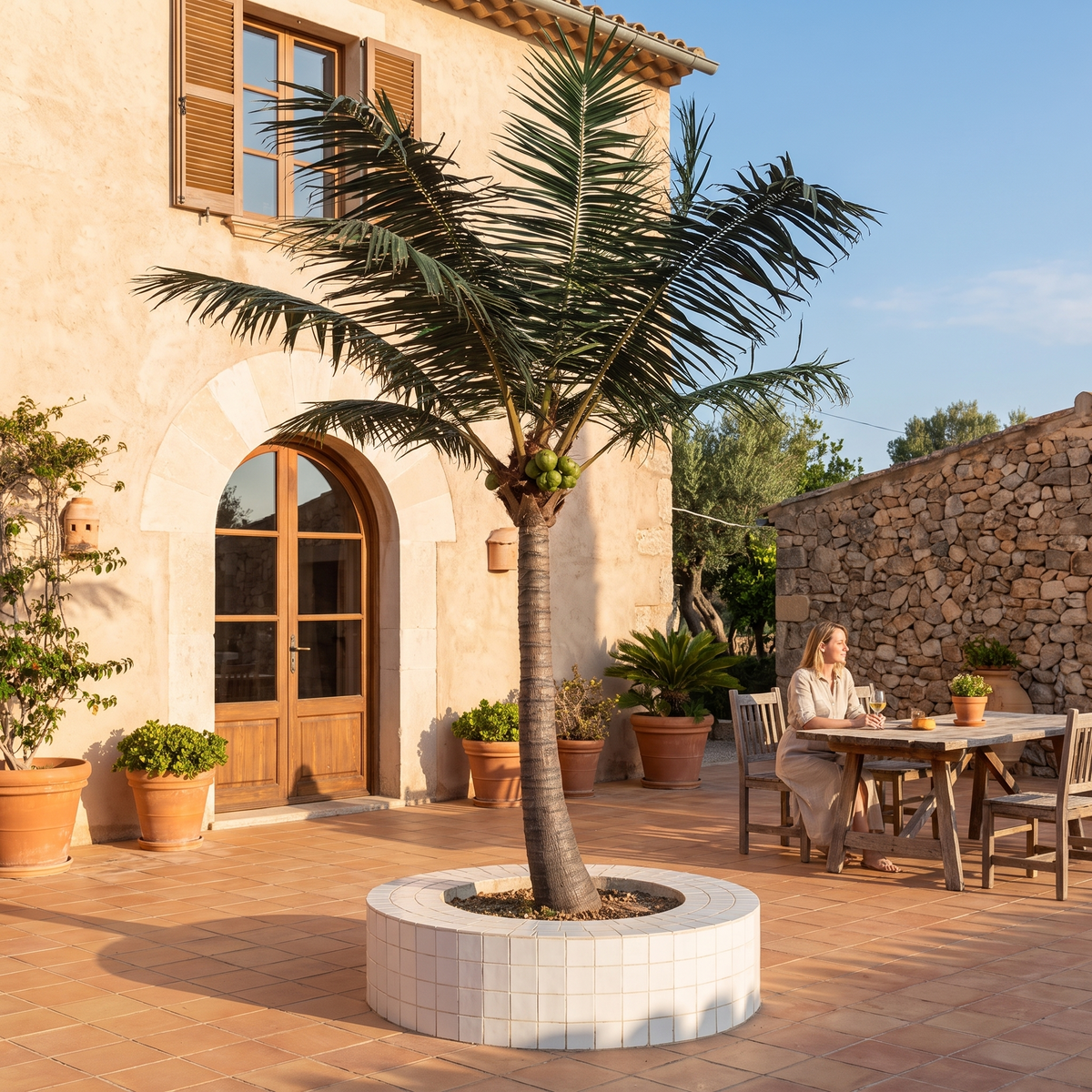 Artificial Date Palm Tree High Simulation for Hotel Decor