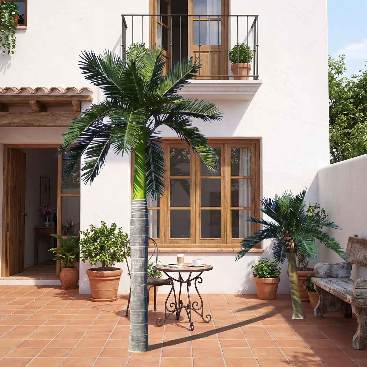 Artificial King Coconut Tree UV Protection Outdoor Elegance