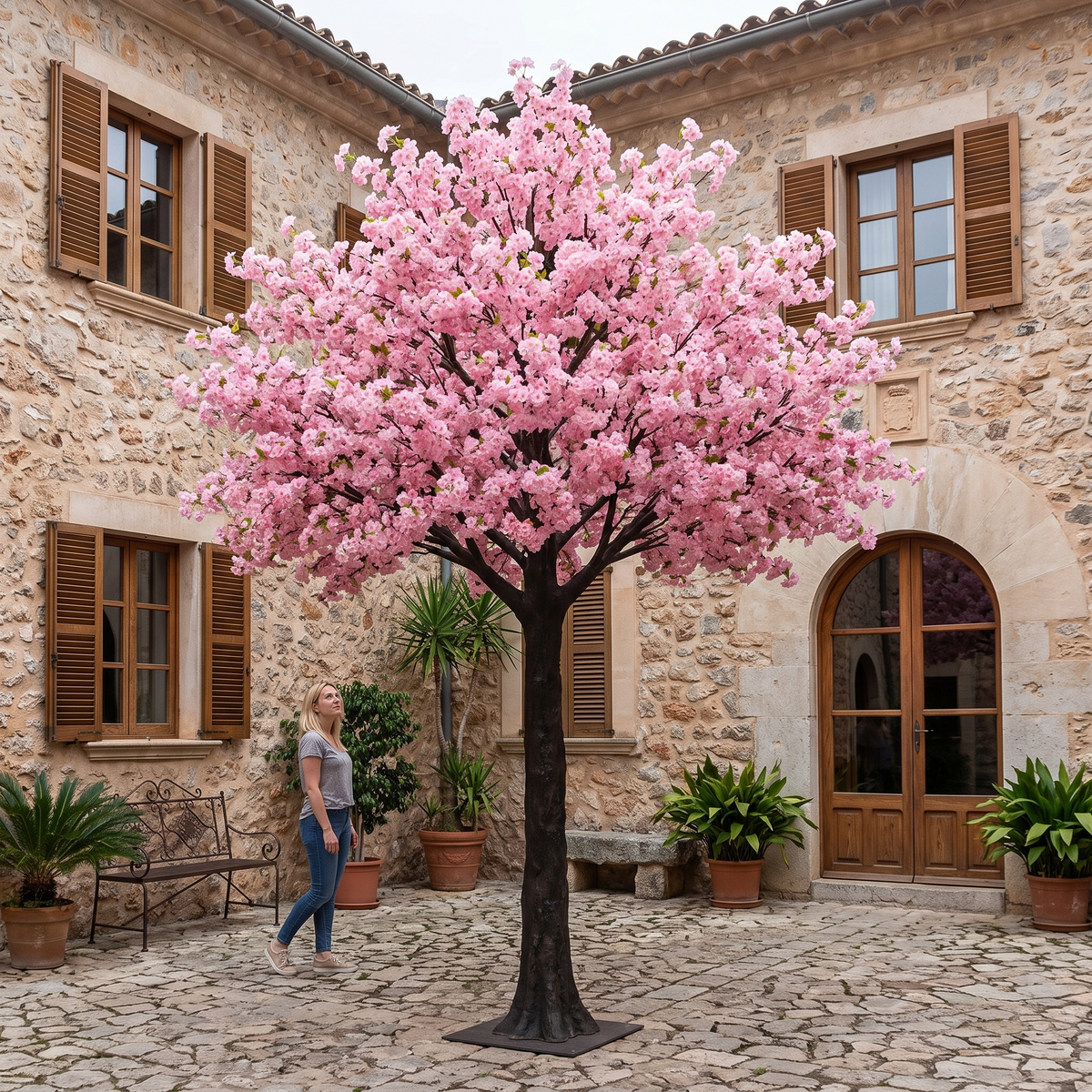 Artificial Cherry Blossom Tree 16 FT Natural Trunk Hotel Use