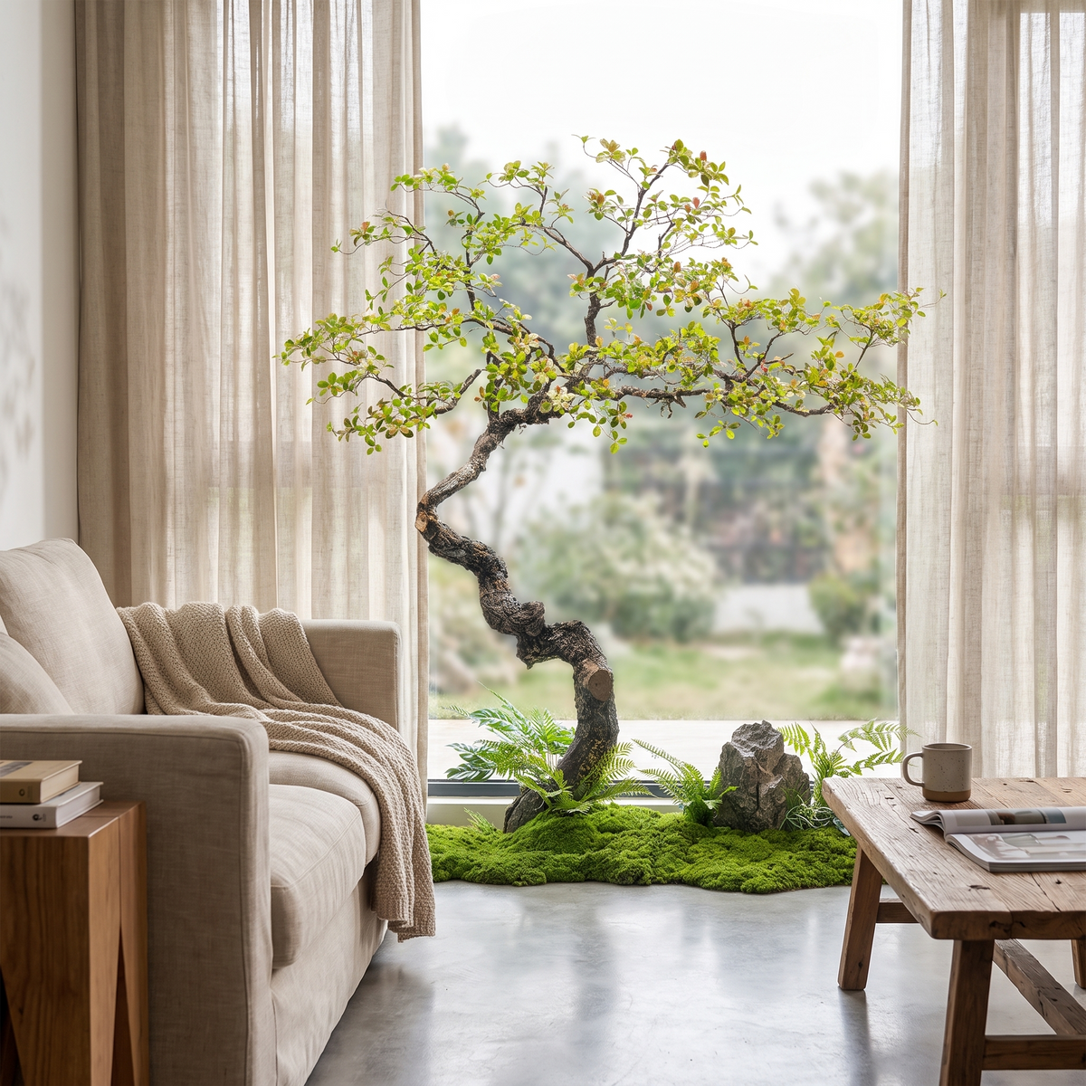 Artificial Large Spring Flower Green Plant