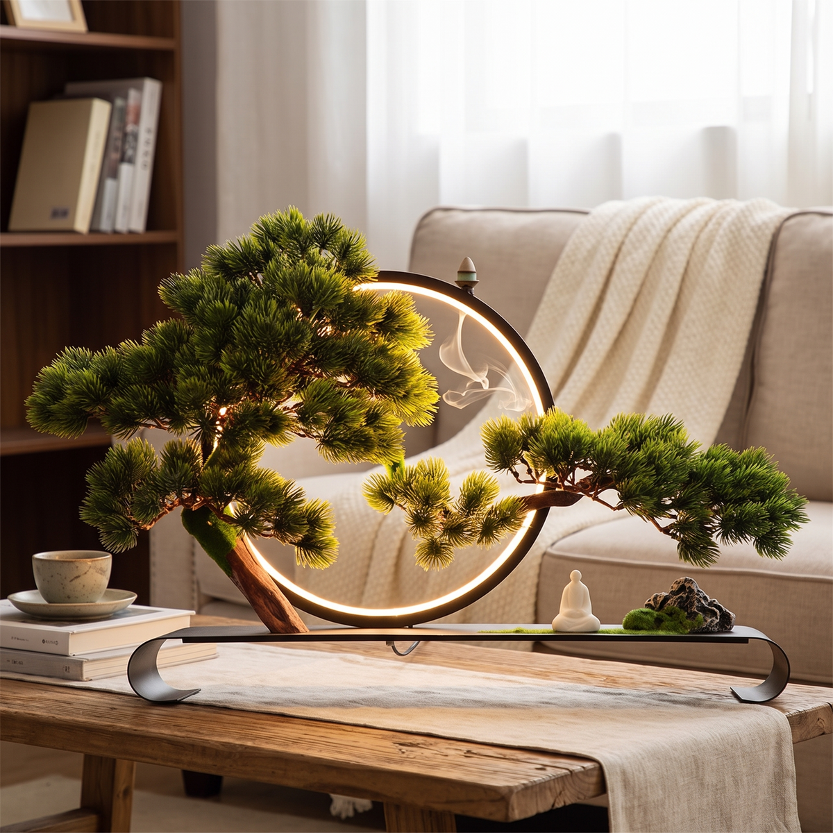 Artificial Bonsai Tree Cliff Welcome Decoration 1.7ft