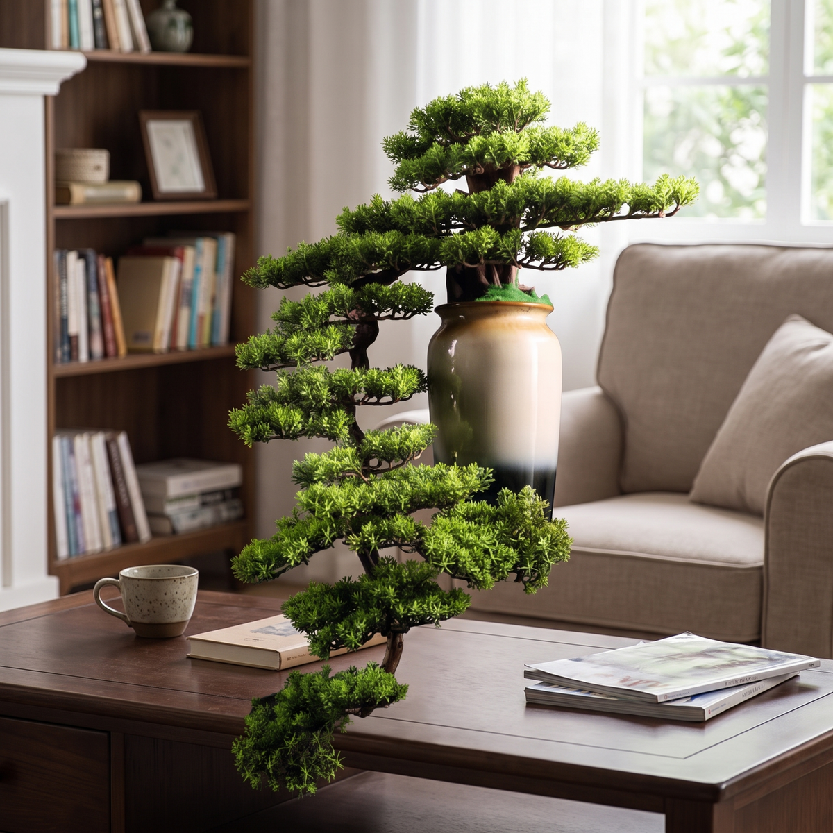 Artificial Bonsai Pine Tree 2ft Tall
